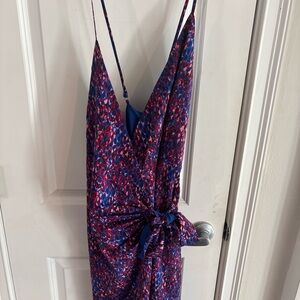 Pink Lily Bright Patterned Wrap Dress Size XL